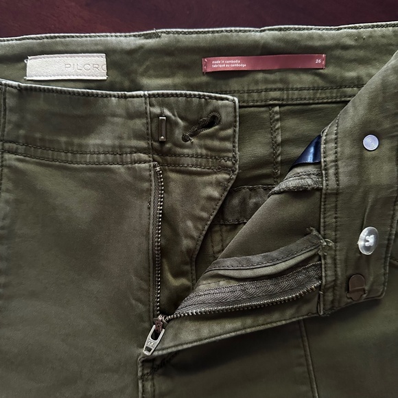 Anthropologie Pilcro Demilune Boot Utility Flare Pant Green Women's Size 26 - Picture 11 of 15